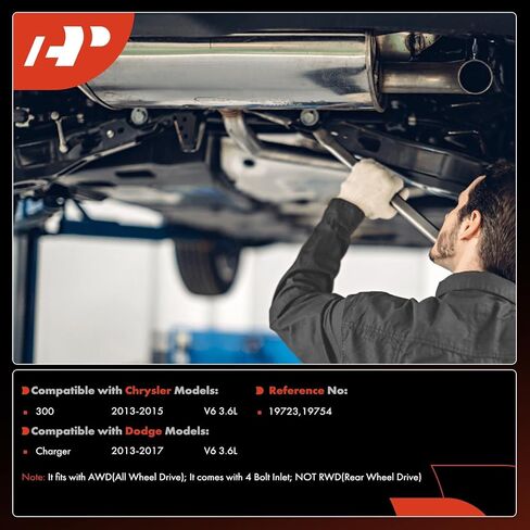 A-Premium 2-PC Catalytic Converter with Gasket Kit Direct-Fit Compatible with Dodge Charger 2013-2017 & Chrysler 300 2013-2015, 3.6L, AWD, E.P.A. Compliant in Saudi Arabia