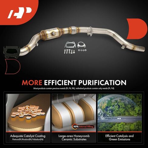 A-Premium 2-PC Catalytic Converter with Gasket Kit Direct-Fit Compatible with Dodge Charger 2013-2017 & Chrysler 300 2013-2015, 3.6L, AWD, E.P.A. Compliant in Saudi Arabia