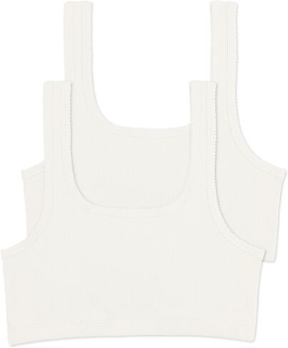 Comfneat Women's 2-Pack Bralette Cotton Rib Fabric with Spandex in Saudi Arabia