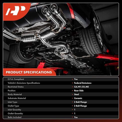 A-Premium Rear Catalytic Converter Kit Direct-Fit Compatible with Toyota Highlander 2014 2015 2016 2017 2018 2019 3.5L, E.P.A. Compliant, Replace# EC41326 in Saudi Arabia