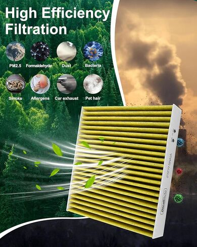 Activated Carbon Cabin & Engine Air Filter Set fit for Nissan Rogue L3-1.5L (2022-2025), for Nissan Rogue L4-2.5L (2021-2023), Replace Part NO. 272775NA1A 16546-6RA0A in Saudi Arabia