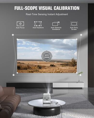 【3000 ANSI Official Licensed Google TV】4K Smart Projector with WiFi and Bluetooth, VOPLLS Outdoor Projectors with Dolby/Auto Focus, Portable Movie Phone Wireless Gaming Wifi Proyector for Bedroom/Home in Kuwait