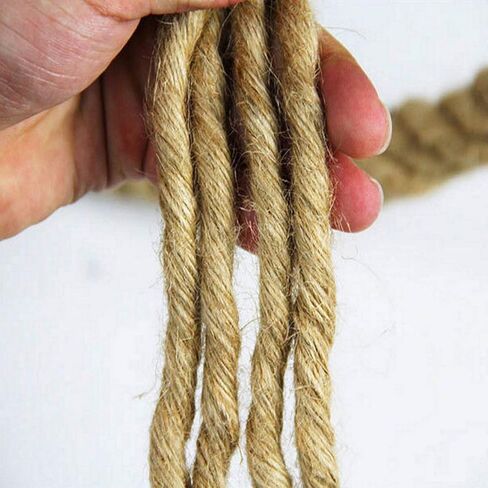 حبل جوت مانيلا ملتوي (1 بوصة × 10 أقدام) حبل قنب سميك طبيعي للحرف اليدوية، بحري، درابزين، أرجوحة، تزيين in Kuwait