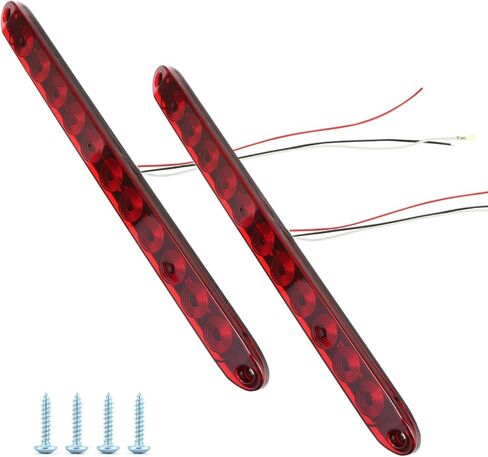 QWORK 2 Pack LED Red Trailer Brake Tail Light - 11 LEDs, for 12V Boats Trucks Trailers in Saudi Arabia