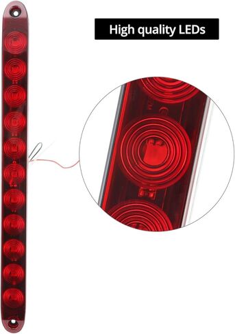 QWORK 2 Pack LED Red Trailer Brake Tail Light - 11 LEDs, for 12V Boats Trucks Trailers in Saudi Arabia
