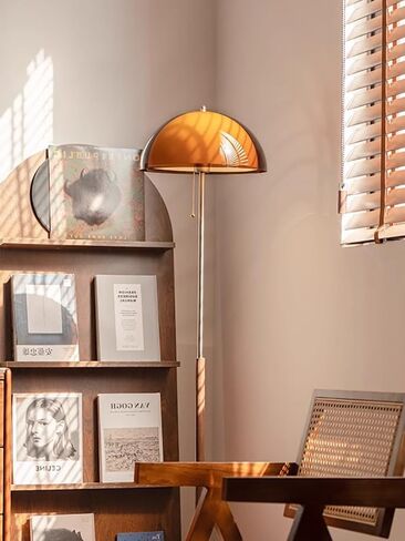 مصباح أرضي على شكل فطر مقاس 63 بوصة ارتفاع مصباح أرضي برتقالي لغرفة المعيشة مع عاكس الضوء بقبة مزدوجة متدرجة 3 ألوان قابلة للتعديل لسحب الضوء ومفتاح سلسلة MCM مصباح قائم لغرفة النوم والمكتب وغرفة الدراسة in Saudi Arabia