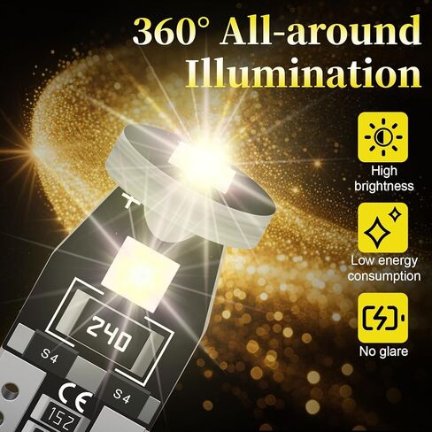 Sixzoo 40 مجموعة مصابيح T10 T5 LED، مصابيح مجموعة الأدوات، مصابيح داش للسيارة الداخلية مع مقبس ملتوي، أضواء مؤشر مجموعة القياس، 37 74 73 2723 2721 T10 158 168 194 2825 مصباح إسفين in Kuwait