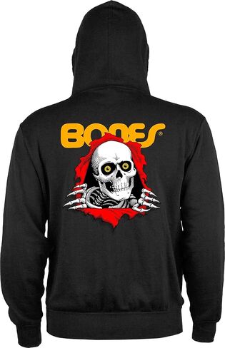 Powell Peralta Ripper Lightweight Zipper Hooded Sweatshirt, Black, Large in Saudi Arabia
