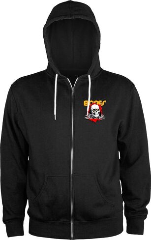 Powell Peralta Ripper Lightweight Zipper Hooded Sweatshirt, Black, Large in Saudi Arabia