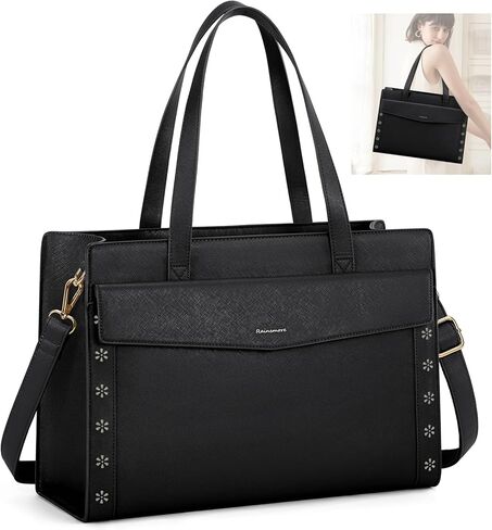 RAINSMORE Laptop Bag for Women 15.6 inch Waterproof Leather Laptop Tote Bag in Saudi Arabia