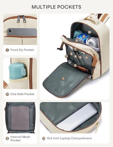 حقيبة ظهر للسفر مقاس 40 × 30 × 15 سم مقاس 17 × 13 × 6 بوصة حقيبة أدوات شخصية تحت المقعد لشركات الطيران خفيفة الوزن تحمل على الأمتعة المعتمدة لعطلة نهاية الأسبوع في الكلية باللون الأسود in Kuwait