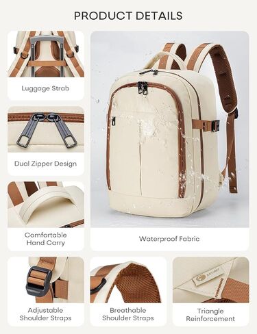 حقيبة ظهر للسفر مقاس 40 × 30 × 15 سم مقاس 17 × 13 × 6 بوصة حقيبة أدوات شخصية تحت المقعد لشركات الطيران خفيفة الوزن تحمل على الأمتعة المعتمدة لعطلة نهاية الأسبوع في الكلية باللون الأسود in Kuwait