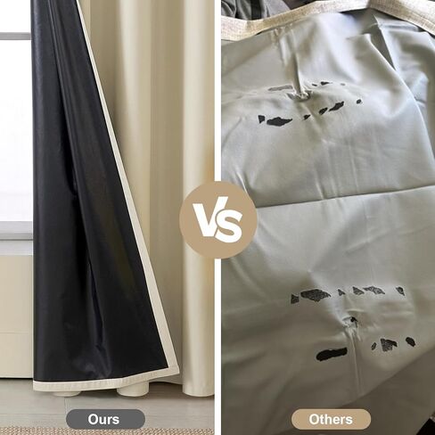 100% Blackout Curtains for Bedroom, 84 Inches Black Out Curtains for Living Room, Light Blocking Curtains for Nursery Windows, 2 Panels, Grommet (Ivory White Khaki) in Saudi Arabia