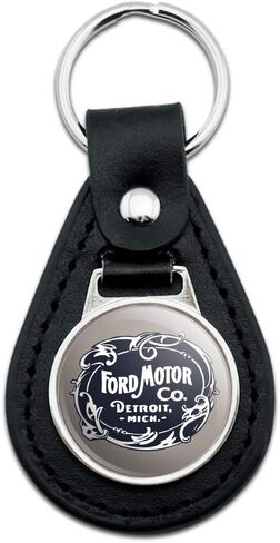 GRAPHICS & MORE Black Leather Ford Motor Company Vintage Logo Keychain in Saudi Arabia