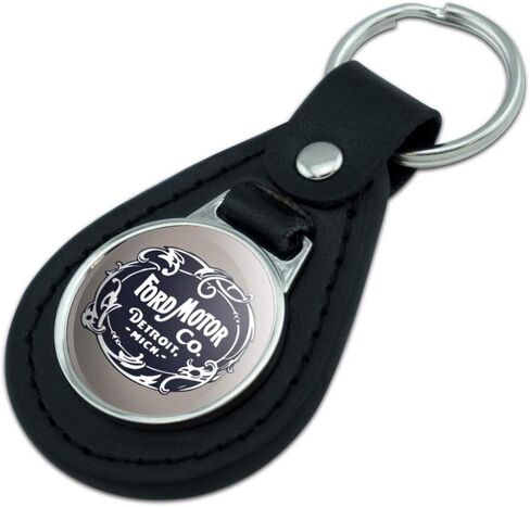 GRAPHICS & MORE Black Leather Ford Motor Company Vintage Logo Keychain in Saudi Arabia