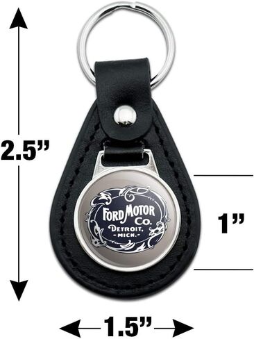 GRAPHICS & MORE Black Leather Ford Motor Company Vintage Logo Keychain in Saudi Arabia