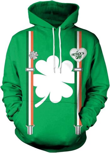 Unisex St Patrick's Day Hoodie Irish Hooded Sweatshirt in Saudi Arabia