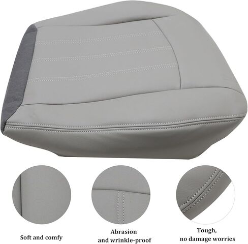 غطاء مقعد بديل من الجلد الرمادي GXARTS للسائق D1 أو J1 أو P1 متوافق مع Chrysler 300C Limited 2005 2006 2007 2008 2009 2010 in Kuwait