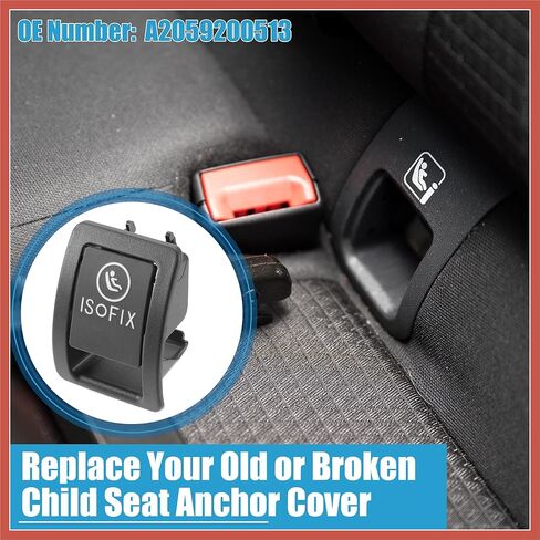 ACROPIX Rear Child Seat Anchor ISOFix Cover A2059200513 for Mercedes Benz C300 C350 C200 C180 C400 C450 C43 AMG C63 AMG W205 2015-2020 Black Car Parts in Saudi Arabia