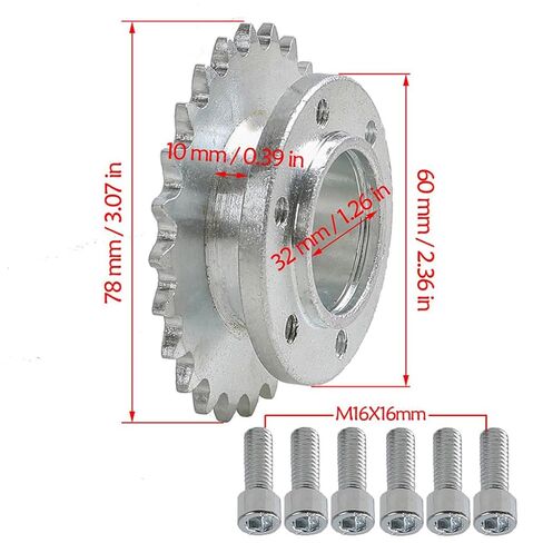 24T الأسنان #35 سلسلة ضرس والعتاد مع 32mm تتحمل 06C نقل سلسلة التروس الصغيرة عجلة القيادة ل DIY الكهربائية سباق الذهاب كارت عربة الغولف ATV أربع عجلات عربات التي تجرها الدواب الكثبان الطرق الوعرة دراجة نارية الترابية حفرة الدراجة in Saudi Arabia