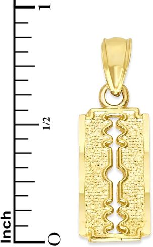 10k Solid Gold Dainty Razor Blade Pendant, Straight Rasor Charm, Barber Jewelry Gifts for Hair Dressers in Saudi Arabia