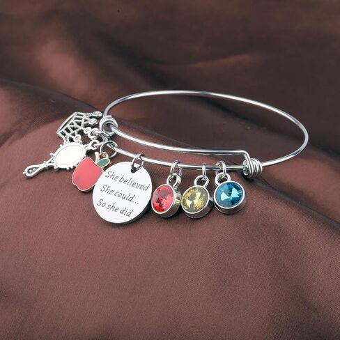 FAADBUK Cartoon Movie Inspired Gift Princess Lover Gift Apple Crown Birthstone Charm Bracelet in Saudi Arabia
