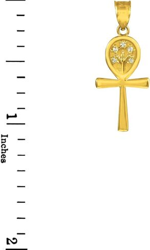 قلادة سحر الذهب الأصفر ك 10 عنخ الصليب شجرة الحياة تشيكوسلوفاكيا in Kuwait