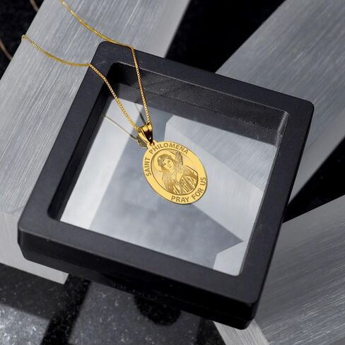 PicturesOnGold.com Saint Philomena Oval Religious Medal - 2/3 X 3/4 Inch Size of Nickel, Solid 14K Yellow Gold in Saudi Arabia