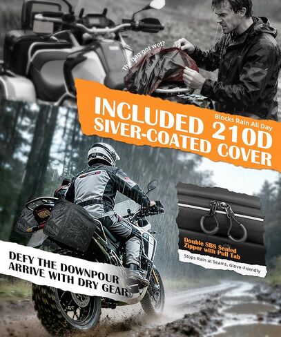 Versatile Motorcycle Saddlebags, 30L Backpack-Convertible Waterproof Saddle Bags with Rain Cover, Durable 1680D Oxford with PVC Frame for Harley, Honda, BMW, ADV, Cruiser & Touring Bikes in Saudi Arabia