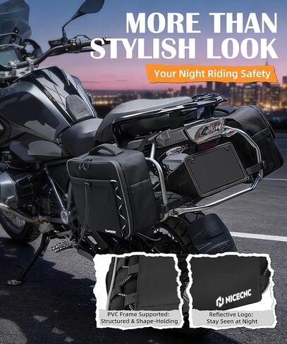 Versatile Motorcycle Saddlebags, 30L Backpack-Convertible Waterproof Saddle Bags with Rain Cover, Durable 1680D Oxford with PVC Frame for Harley, Honda, BMW, ADV, Cruiser & Touring Bikes in Saudi Arabia