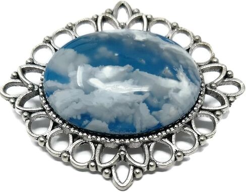 Unique Blue Sky Agate Brooch in Saudi Arabia