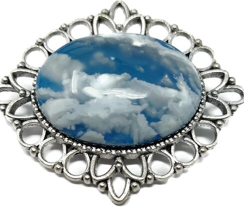 Unique Blue Sky Agate Brooch in Saudi Arabia
