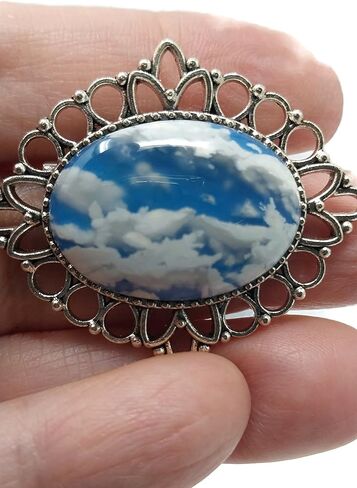 Unique Blue Sky Agate Brooch in Saudi Arabia