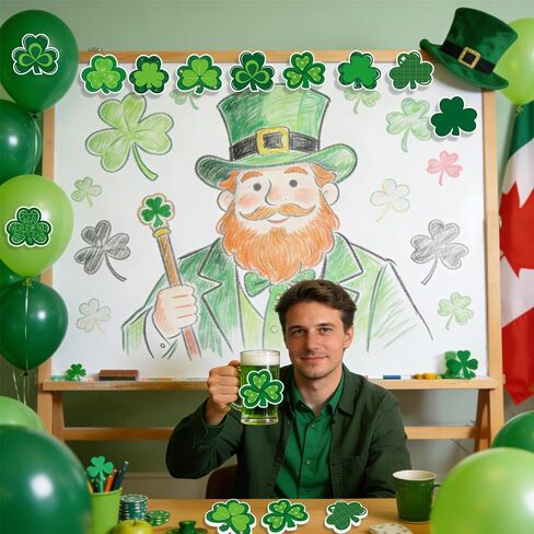 36 Pack St. Patrick's Day Shamrock Sticky Notes 720 Sheet Cute Sticky Notepads 9 Style 3 x 3 Inch Green Lucky Clover Sticky Memo Pads for School Classroom Party Decor Supplies in Saudi Arabia