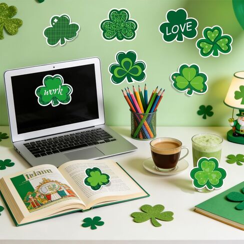36 Pack St. Patrick's Day Shamrock Sticky Notes 720 Sheet Cute Sticky Notepads 9 Style 3 x 3 Inch Green Lucky Clover Sticky Memo Pads for School Classroom Party Decor Supplies in Saudi Arabia