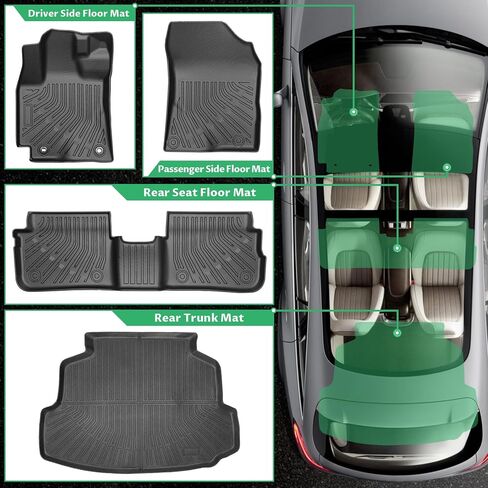 سجادات أرضية لسيارة Toyota Corolla 2009 2010 2011 2012 2013، مقاس مخصص Corolla Standard، LE، S XLE، XRS، L، LE/S، سجادات إصدار خاص، TPE مقاومة للماء 2 صف وبطانة للحمولة مجموعة بطانات أرضية in Kuwait