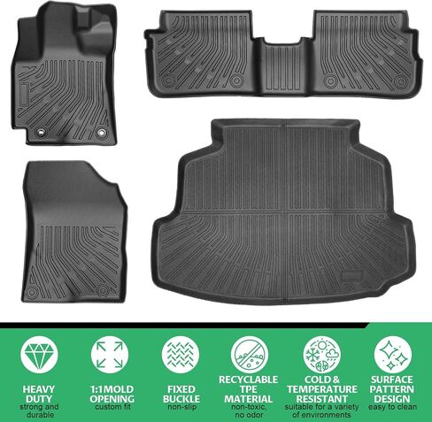 سجادات أرضية لسيارة Toyota Corolla 2009 2010 2011 2012 2013، مقاس مخصص Corolla Standard، LE، S XLE، XRS، L، LE/S، سجادات إصدار خاص، TPE مقاومة للماء 2 صف وبطانة للحمولة مجموعة بطانات أرضية in Kuwait
