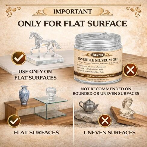 6.5 oz Clear Exhibit Gel with Metal Spatula, Secure & Protect Collectibles, Glassware & Décor Reusable 100+ Applications Museum Gel & Earthquake Putty Protection, No Residue Museum Wax in Saudi Arabia
