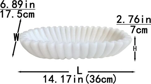 ديكور وعاء زخرفي كبير مقاس 14 بوصة، وعاء زخرفي طويل للطاولة، ديكور منزلي حديث، وعاء طاولة القهوة لطاولة الدخول، ديكور وعاء عجين كبير، حجر صناعي أبيض حليبي in Kuwait