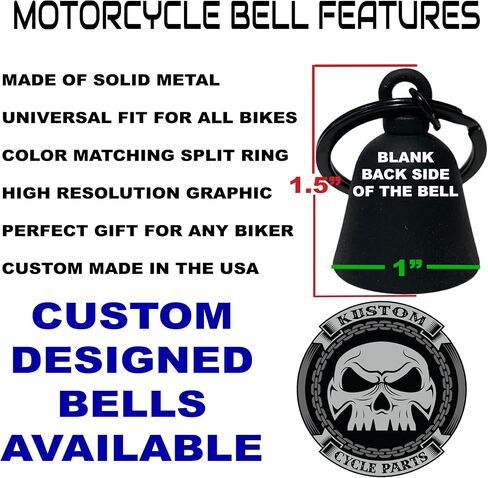 Kustom Cycle Parts Dont Fuckin' Die! Motorcycle 'Evil Spirits' Biker Guard Bell. (Flat Black Bell) in Saudi Arabia