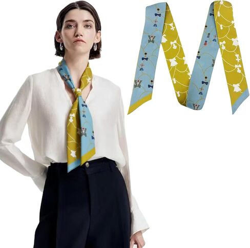 Mulberry Silk Scarf Women 2"x41.3", Hair Band Neckerchief, Handbag Ribbon, Fashion Accessory Gift in Saudi Arabia