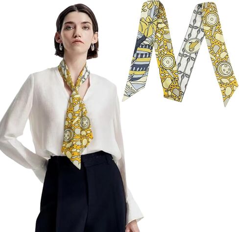 Mulberry Silk Scarf Women 2"x41.3", Hair Band Neckerchief, Handbag Ribbon, Fashion Accessory Gift in Saudi Arabia