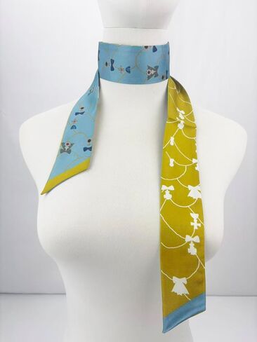 Mulberry Silk Scarf Women 2"x41.3", Hair Band Neckerchief, Handbag Ribbon, Fashion Accessory Gift in Saudi Arabia