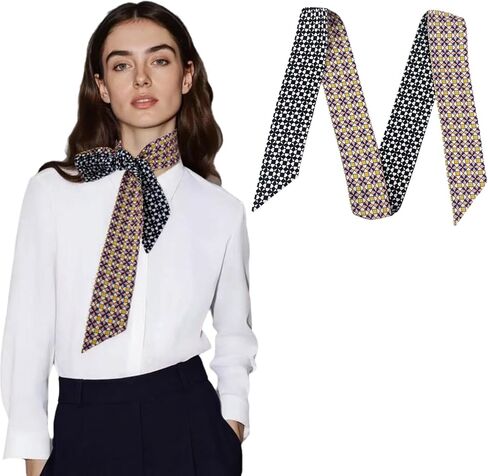 Mulberry Silk Scarf Women 2"x41.3", Hair Band Neckerchief, Handbag Ribbon, Fashion Accessory Gift in Saudi Arabia