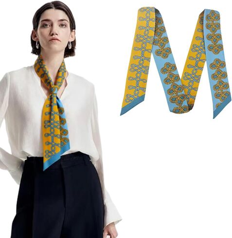 Mulberry Silk Scarf Women 2"x41.3", Hair Band Neckerchief, Handbag Ribbon, Fashion Accessory Gift in Saudi Arabia