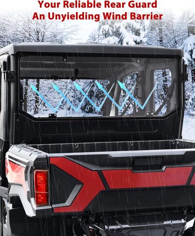 Rear Windshield for Kawasaki Ridge 2024 2025, 1/5" Thick One-piece Impact Resistant PC Back Window with Rubber Strip for Kawasaki Ridge 2024+ Accessories, Clear in Saudi Arabia