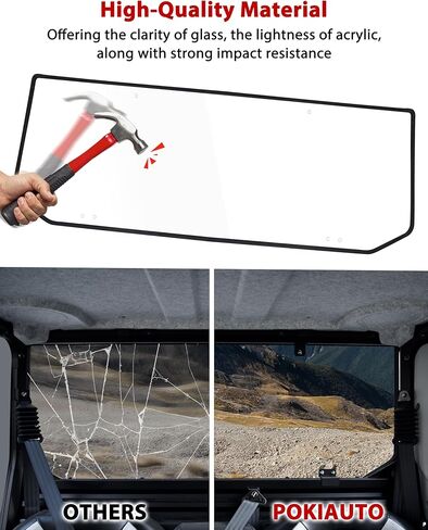 Rear Windshield for Kawasaki Ridge 2024 2025, 1/5" Thick One-piece Impact Resistant PC Back Window with Rubber Strip for Kawasaki Ridge 2024+ Accessories, Clear in Saudi Arabia