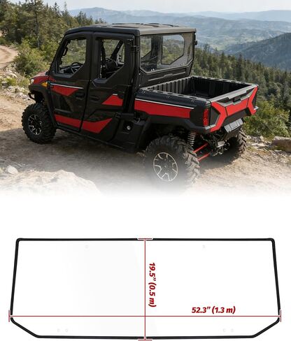 Rear Windshield for Kawasaki Ridge 2024 2025, 1/5" Thick One-piece Impact Resistant PC Back Window with Rubber Strip for Kawasaki Ridge 2024+ Accessories, Clear in Saudi Arabia