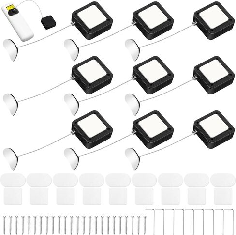 Mimorou 4 Pcs 6.5 ft Retractable Cable Lock with Double Sided Adhesive and Screws Remote Control Security Lock Anti Lost Rope Hardware Cable Lock Security Lanyard Lock for TV Tablets Showroom in Saudi Arabia