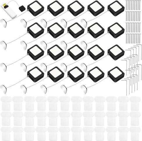Mimorou 4 Pcs 6.5 ft Retractable Cable Lock with Double Sided Adhesive and Screws Remote Control Security Lock Anti Lost Rope Hardware Cable Lock Security Lanyard Lock for TV Tablets Showroom in Saudi Arabia